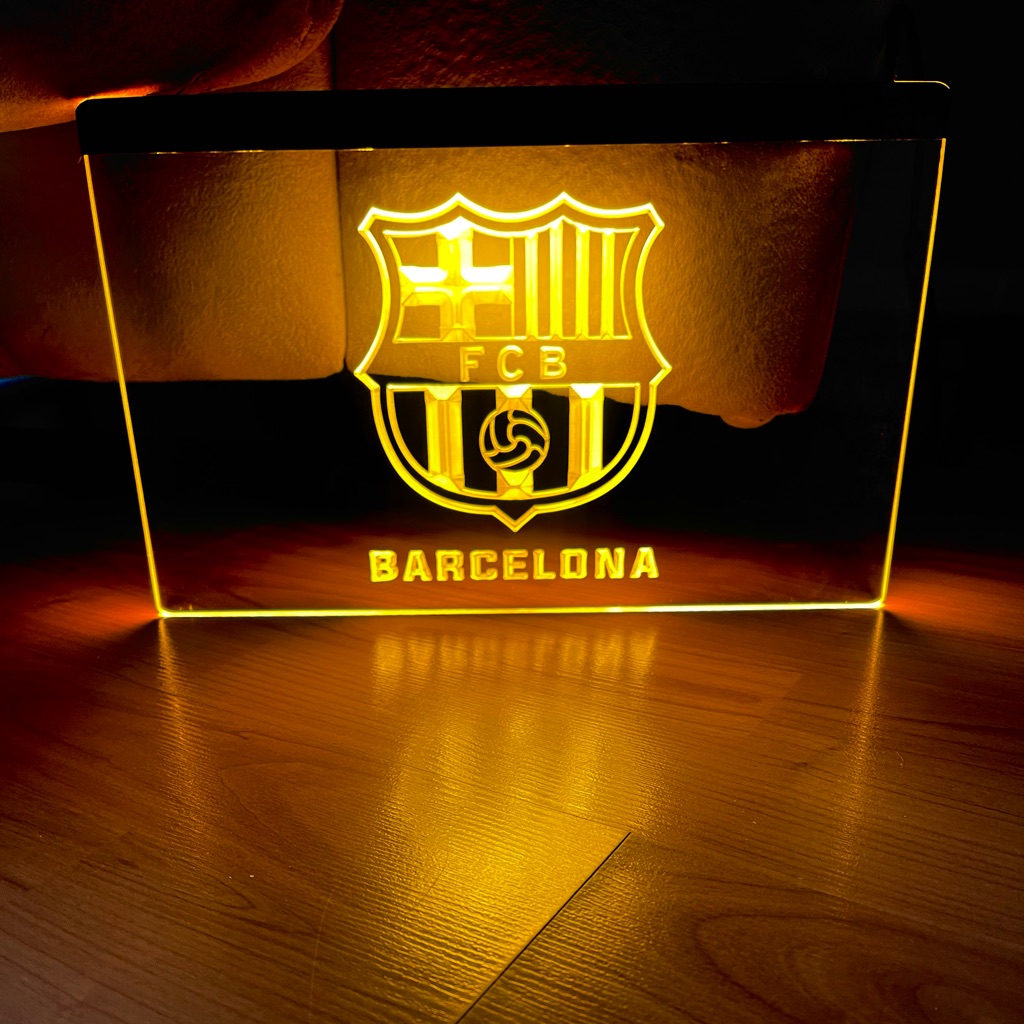 Fcb Barcelona Led Neon Gold Light Sign 12x16